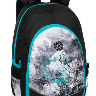 Bagmaster DIGITAL 20 B studentský batoh - modrý s květinami modrá 34 l 191512