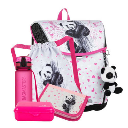 Bagmaster PRIM 23 B velký školní set pro prvňáčky - panda Růžová 20 l 191718